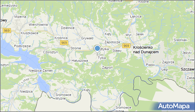 mapa Tylka, Tylka na mapie Targeo